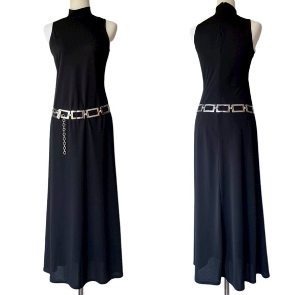 Max Studio Dresses & Skirts - Max Studio Leon Max Collection 90s flowy black mock neck maxi dress - size S